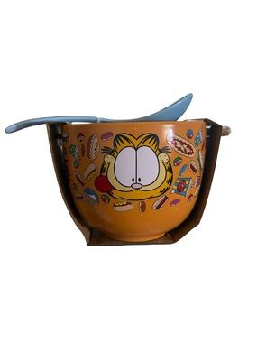 Garfield Ceramic Bowl With Chopsticks